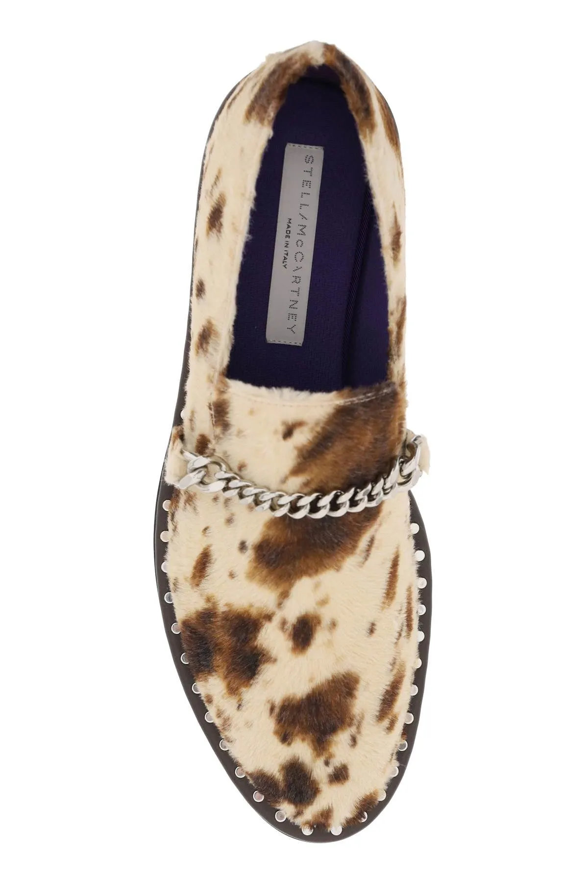 Stella mccartney falabella loafers in appaloosa-printed velvet