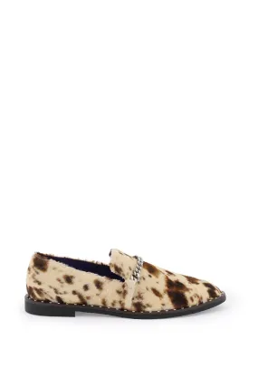 Stella mccartney falabella loafers in appaloosa-printed velvet