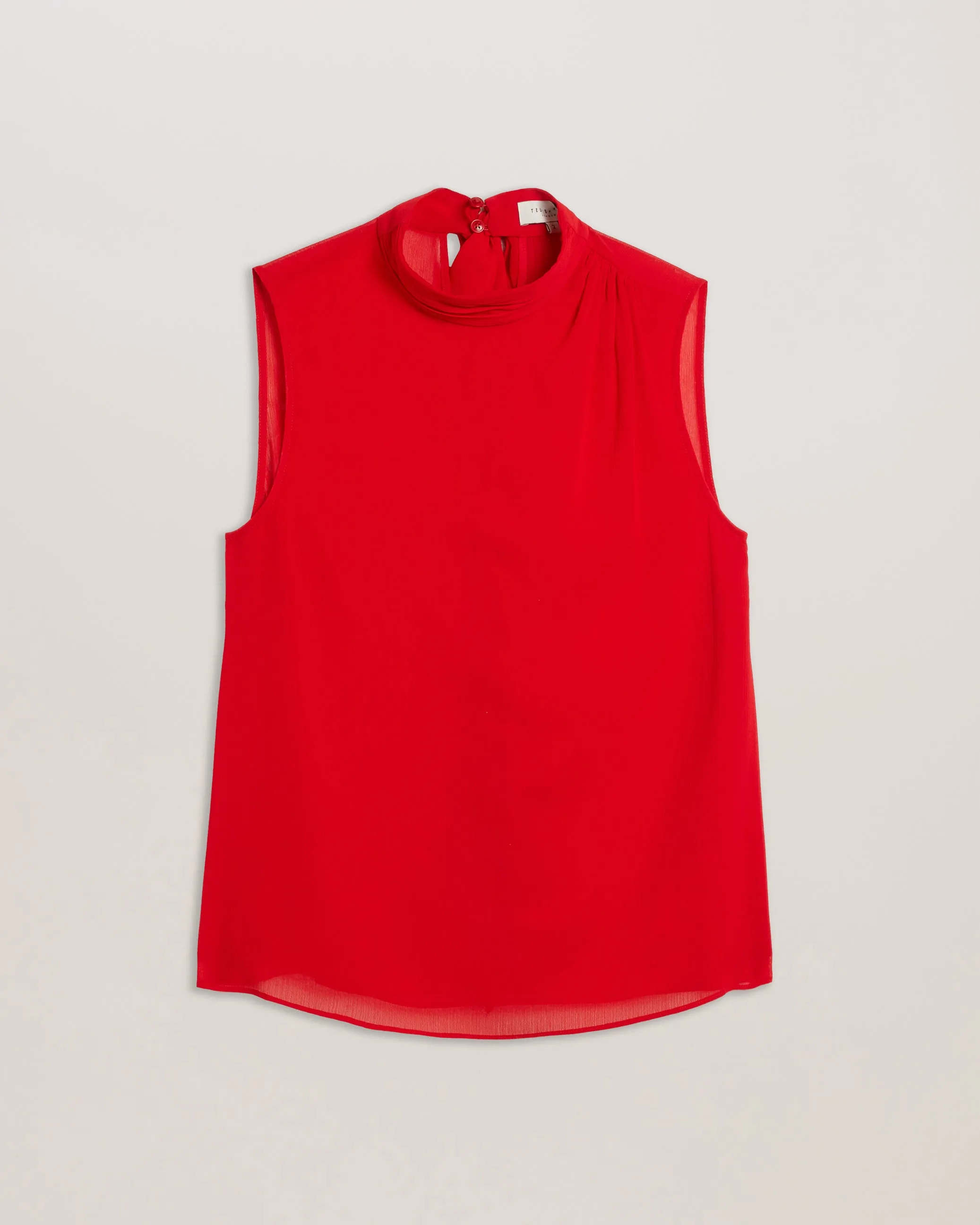 Surka Sleeveless Neck Tie Top Red