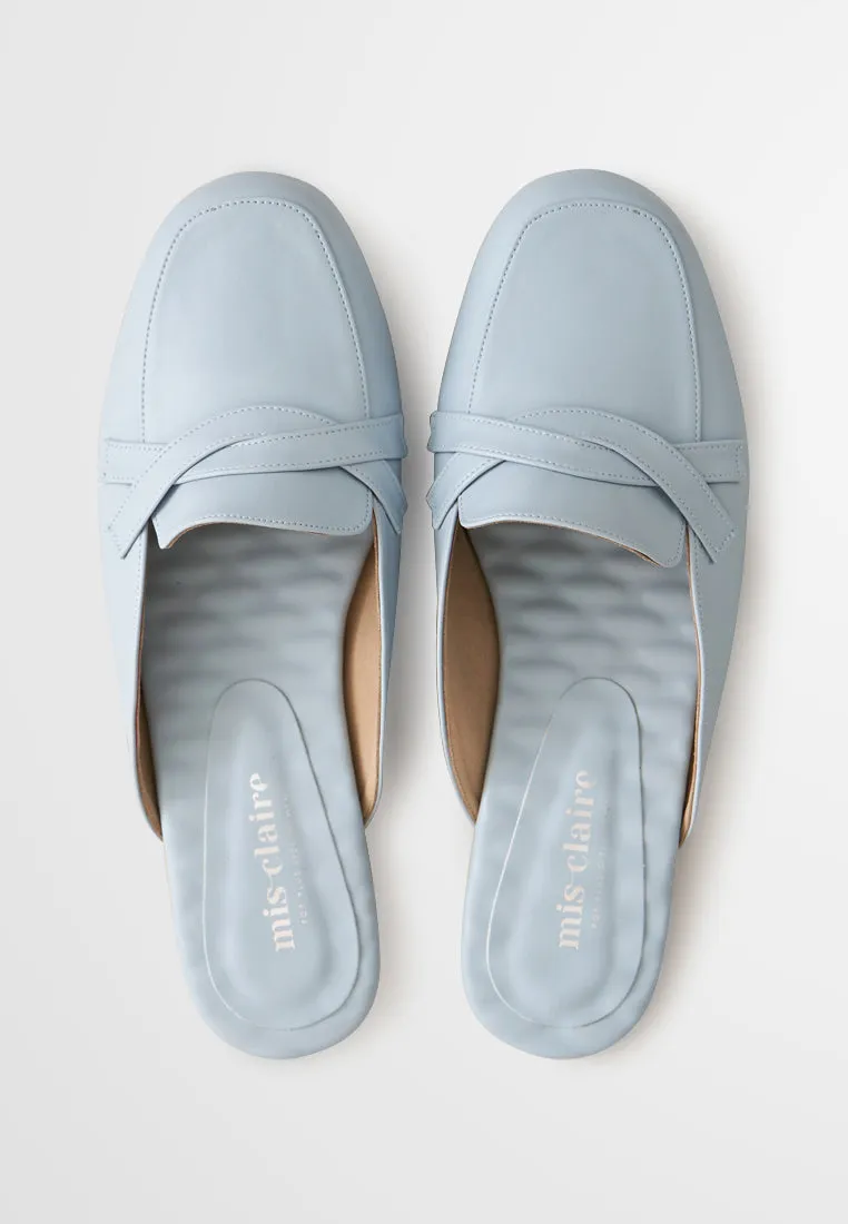 Sylvia Cute Slip On Loafers - Light Blue