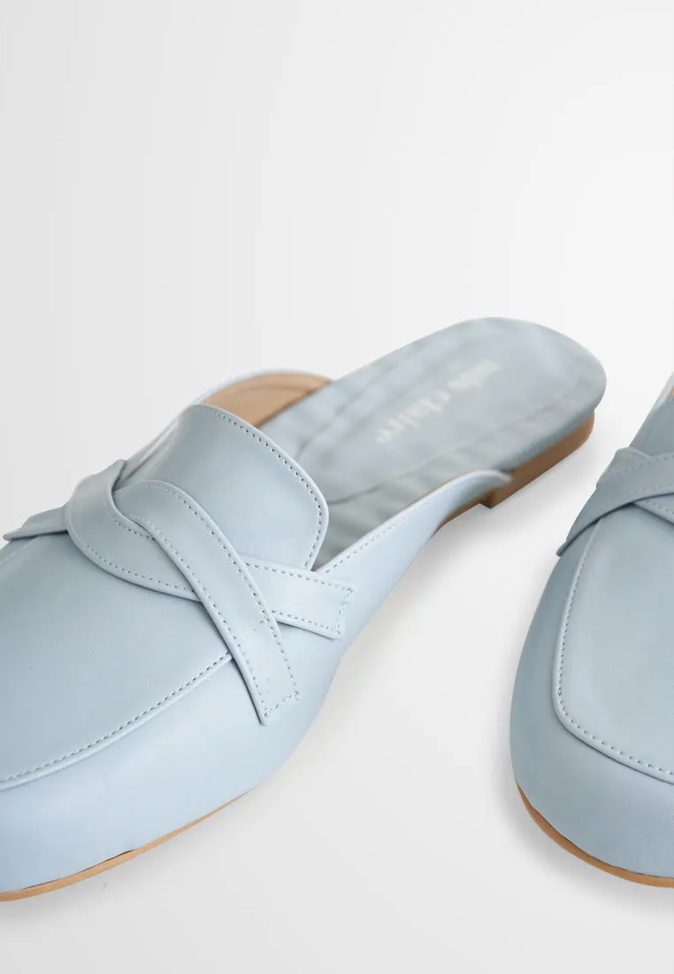 Sylvia Cute Slip On Loafers - Light Blue