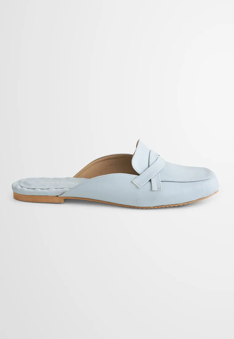 Sylvia Cute Slip On Loafers - Light Blue