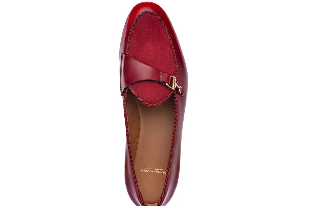 TANGERINE 12 CORDOVAN BURGUNDY BELGIAN LOAFERS