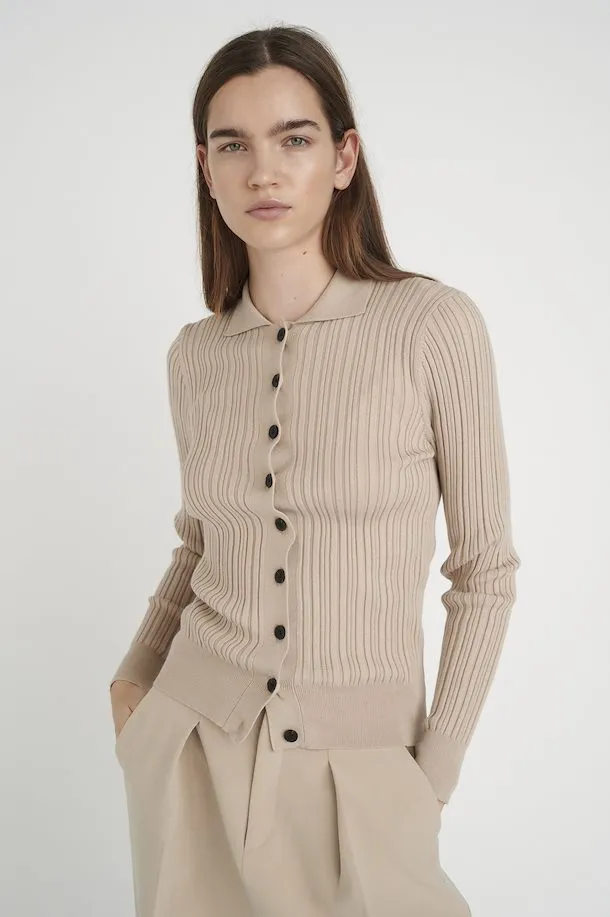 The Ginda Sweater Cardigan by InWear - Sandstone - PLUS