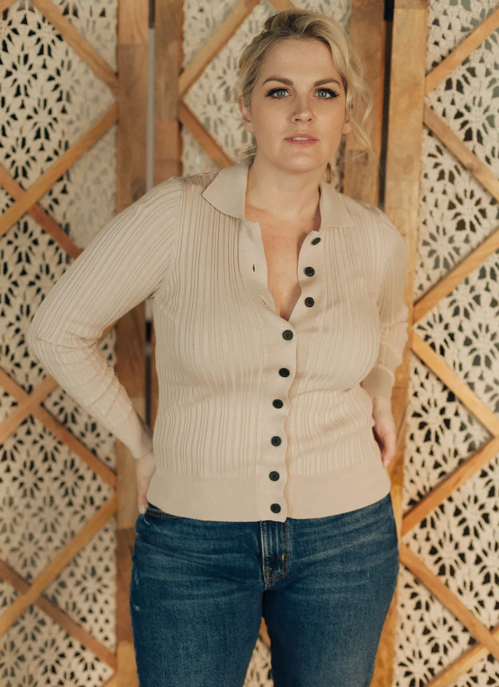 The Ginda Sweater Cardigan by InWear - Sandstone - PLUS