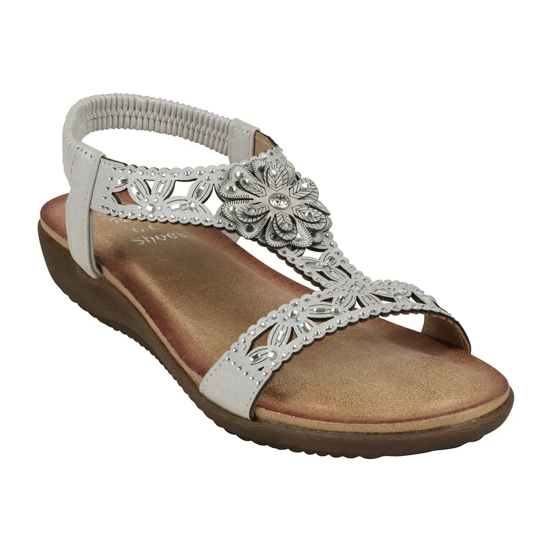 Toni Silver Flat Sandals