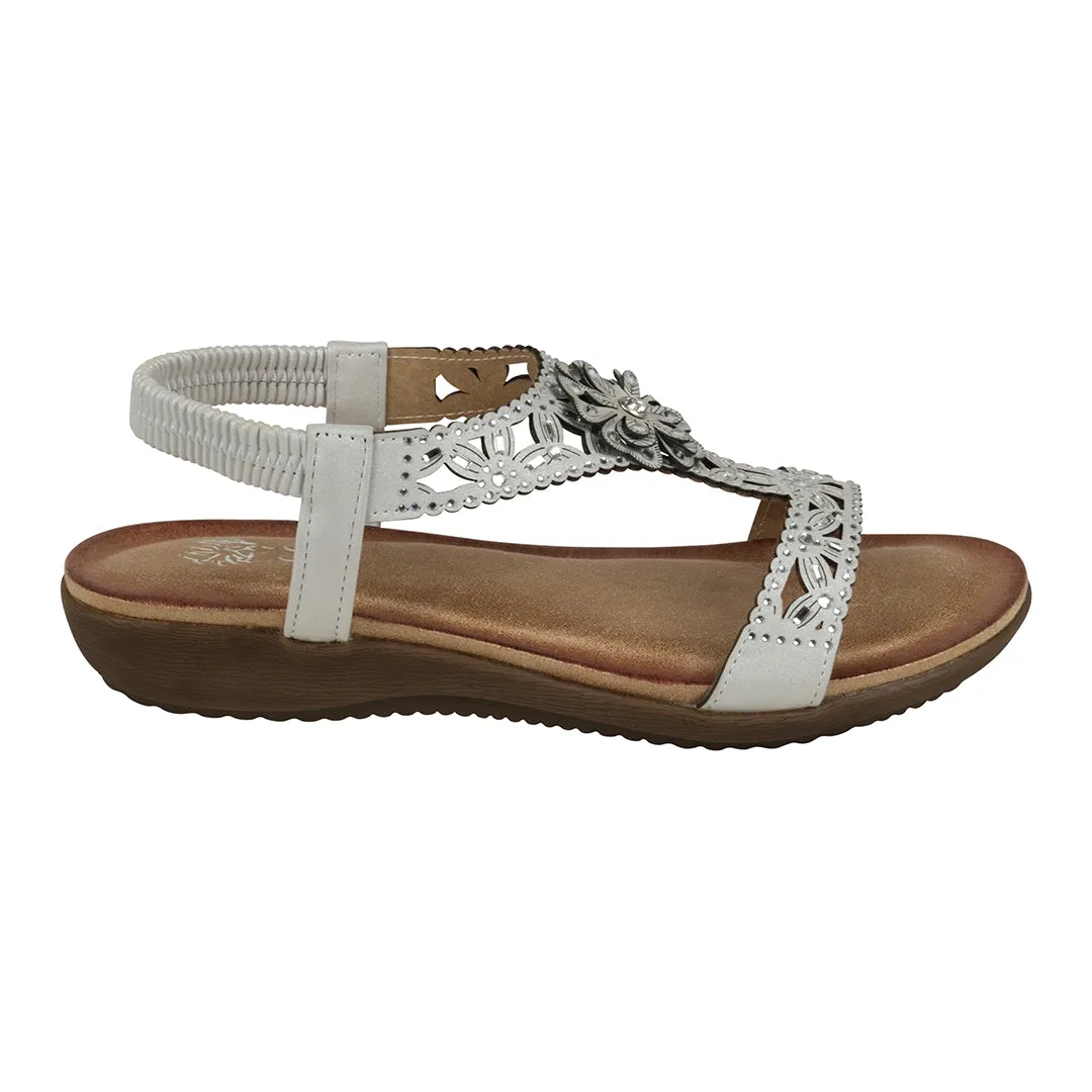 Toni Silver Flat Sandals