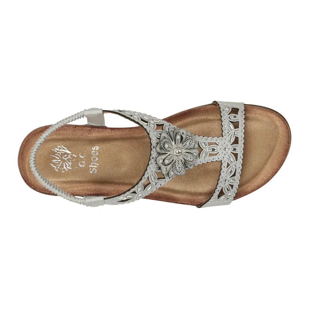 Toni Silver Flat Sandals