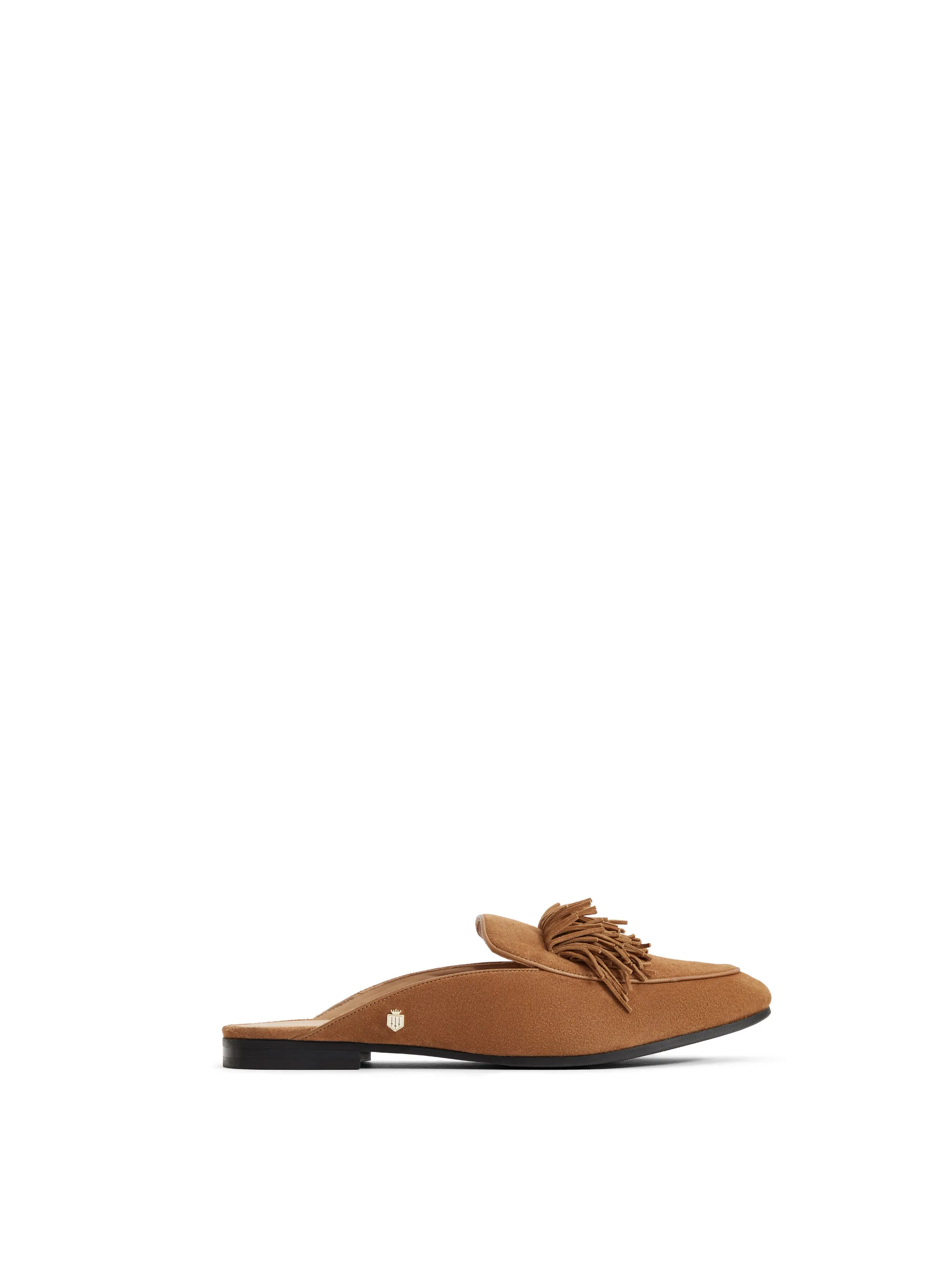 Tuddenham Fringed Mule - Tan Suede