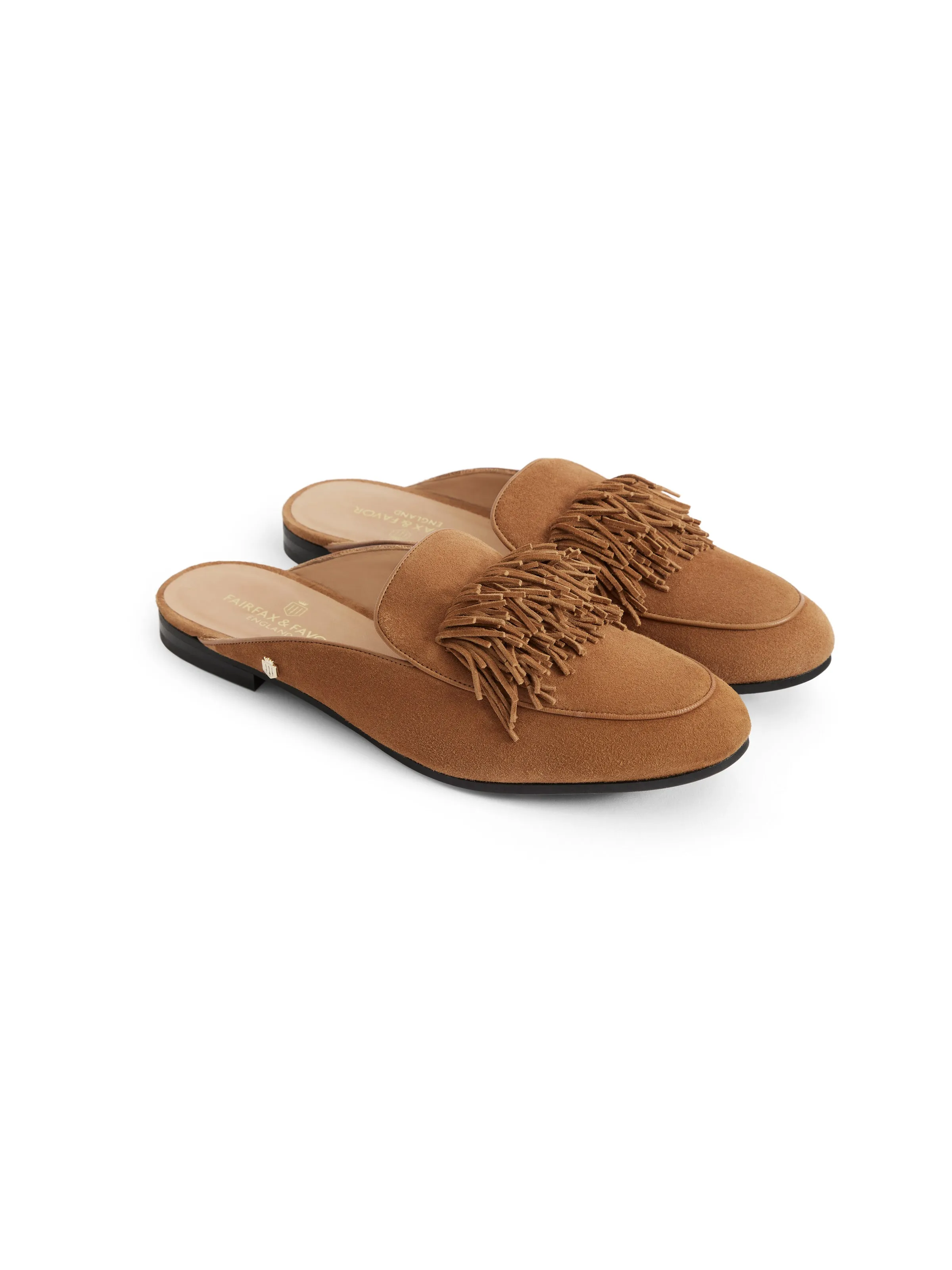 Tuddenham Fringed Mule - Tan Suede