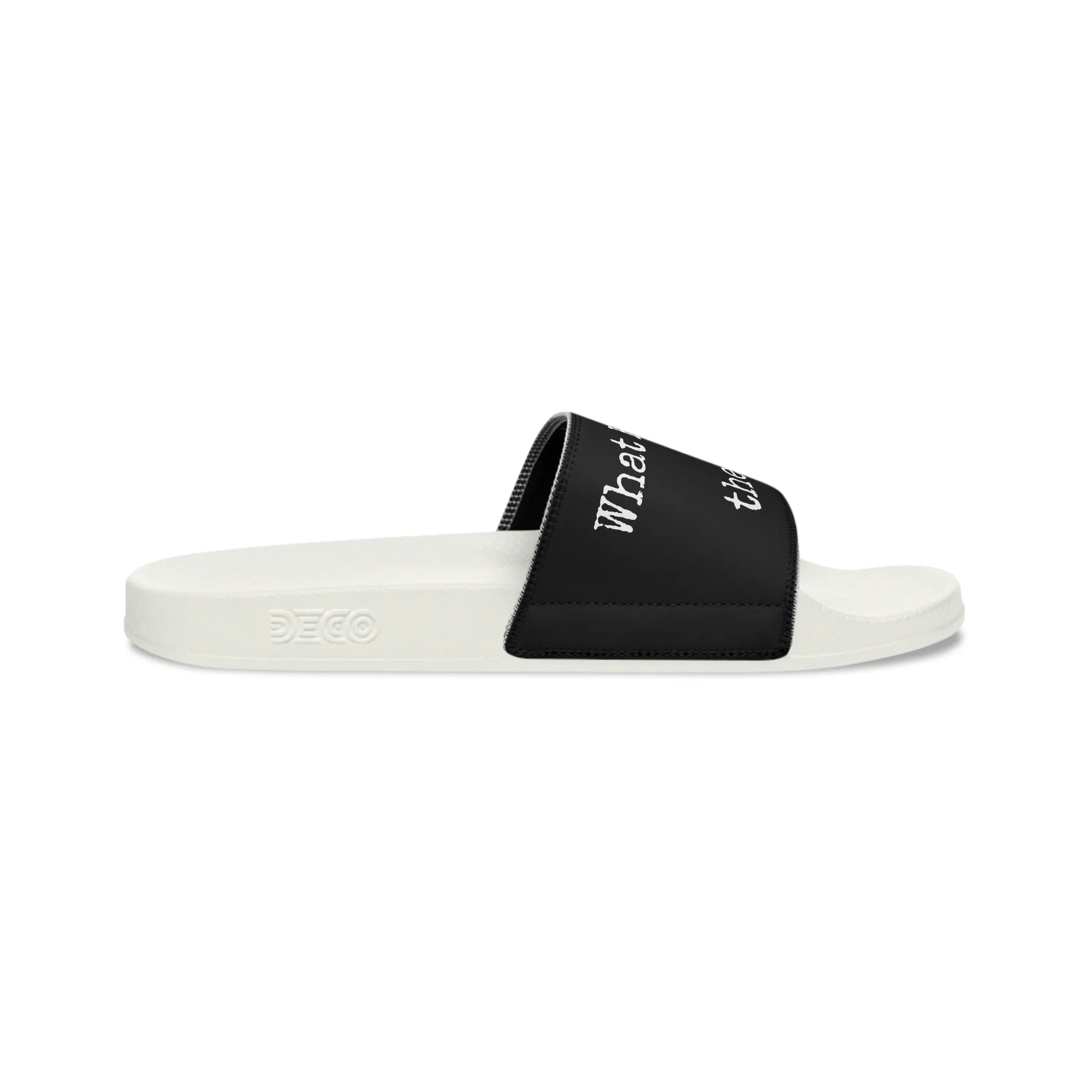 What Happens At The Lake  - Black - Women's Slide Sandals