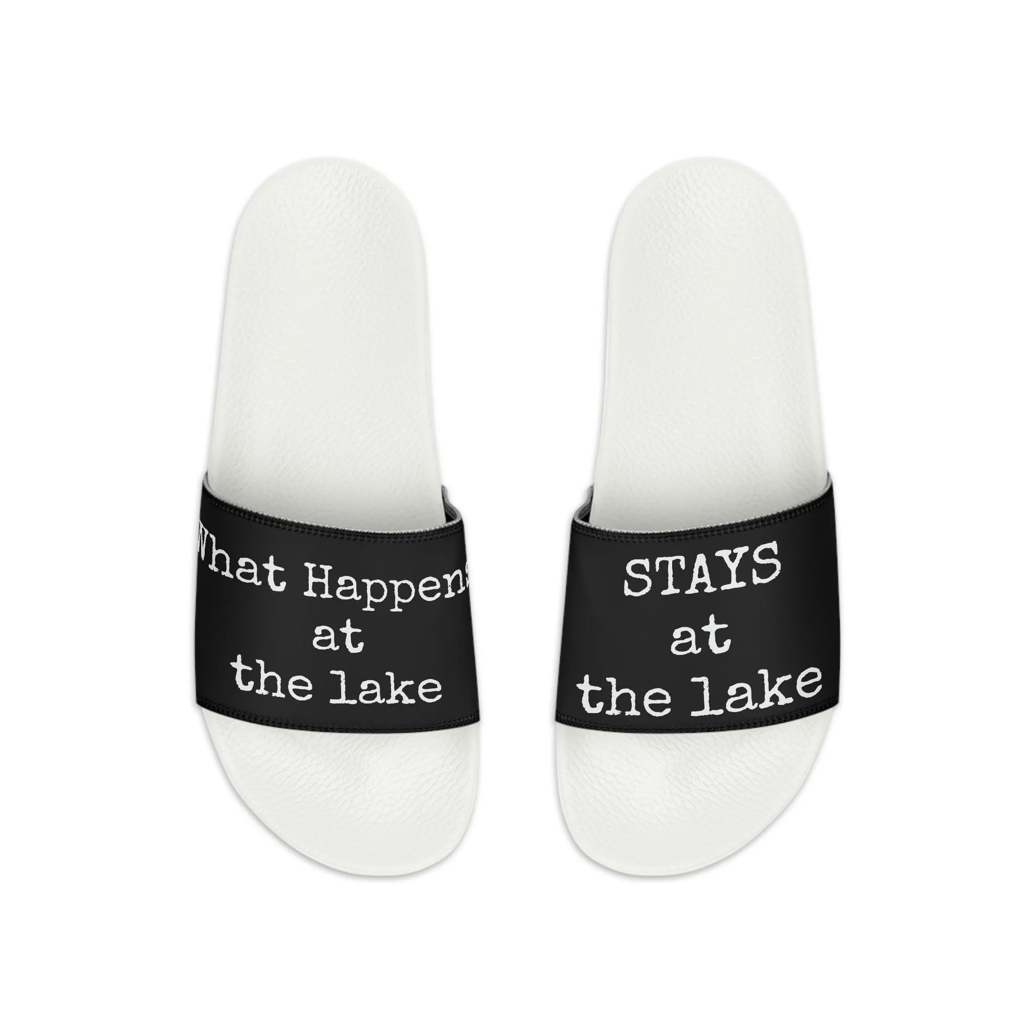 What Happens At The Lake  - Black - Women's Slide Sandals