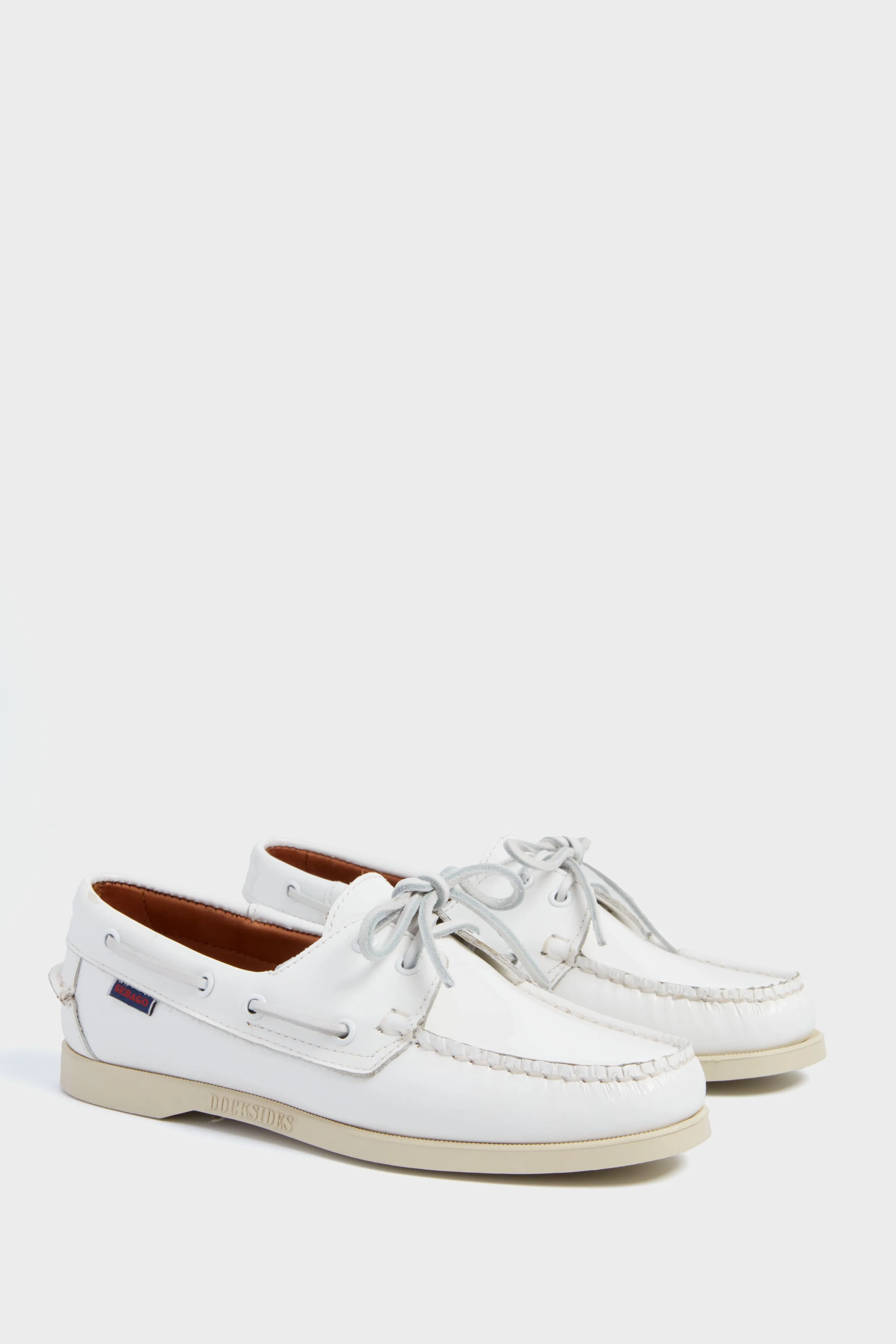 White Portland Patent Leather Docksides