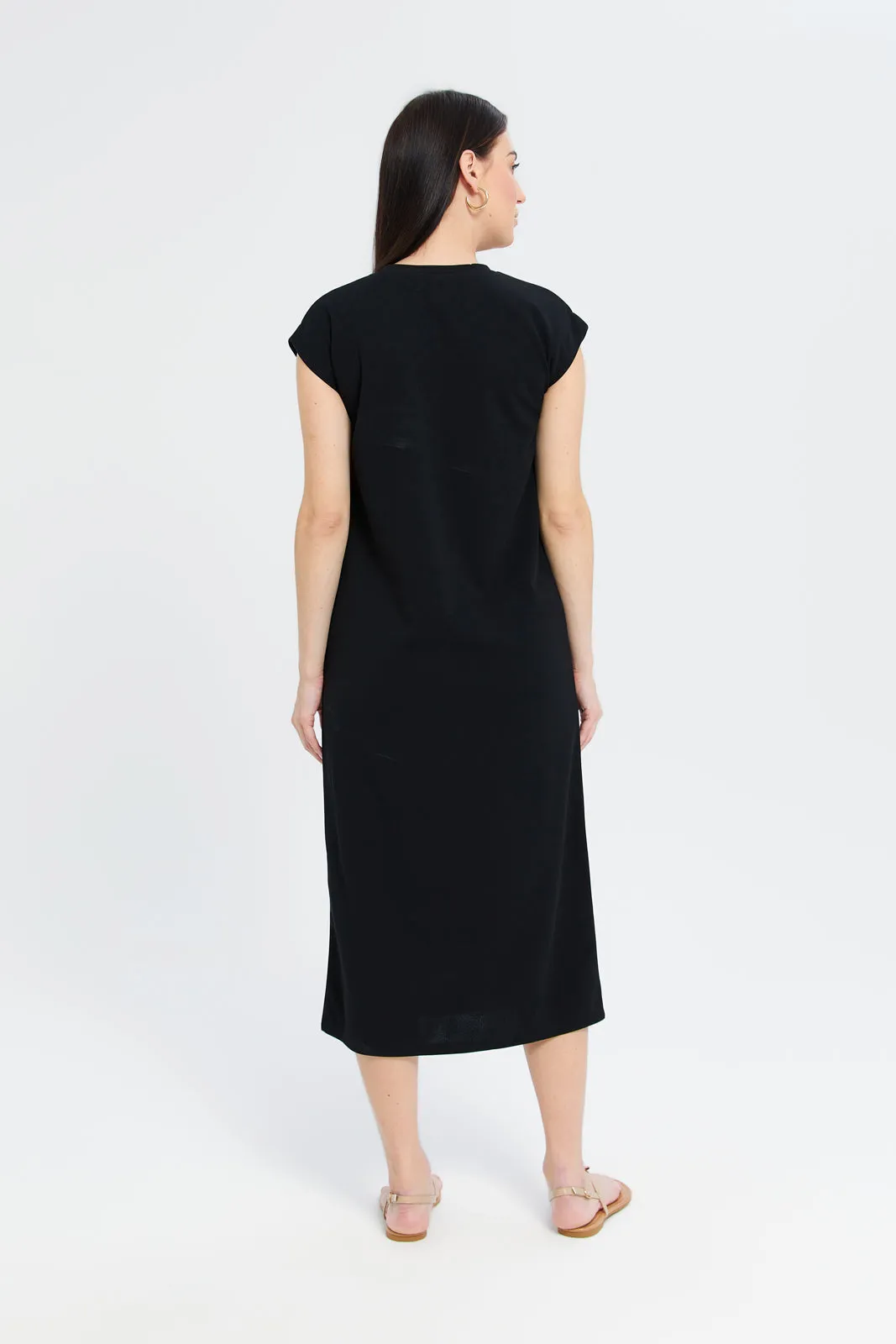 Women Black Midi Dress