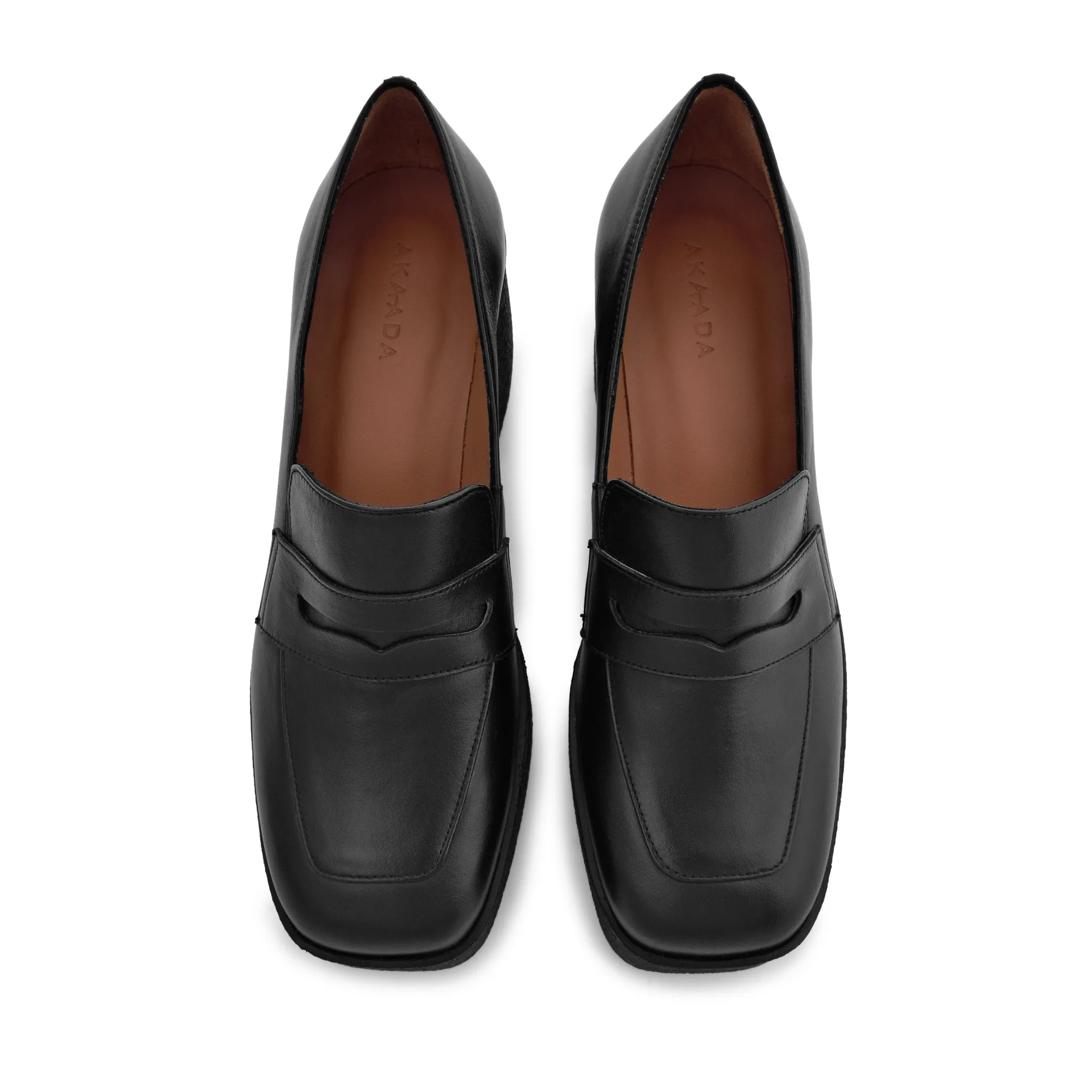 Yoko Black Nappa Leather Chunky Loafers